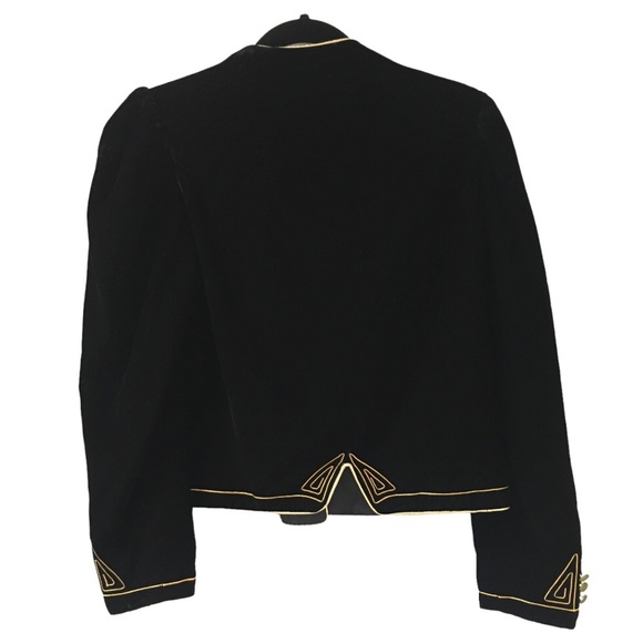 Eugene Alexander Vintage 80s Floral Embellished Velvet Blazer Jacket(Fits 4/6) - Picture 2 of 13